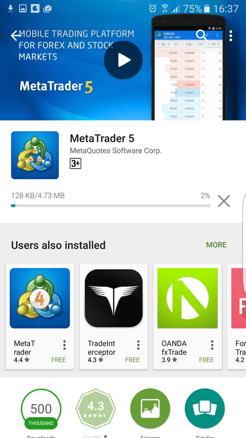 MetaTrader 5 ติดตั้ง MT5 อย่างไร บน Android การติดตั้ง